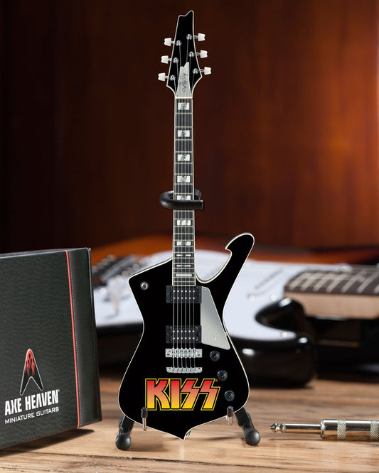 Officially Licensed KISS Logo Paul Stanley Iceman Miniature Guitar Model